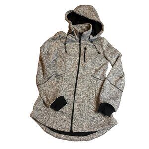 Halifax HFX Womens M High Performance Hooded Luna knit  Jacket Heather Gray